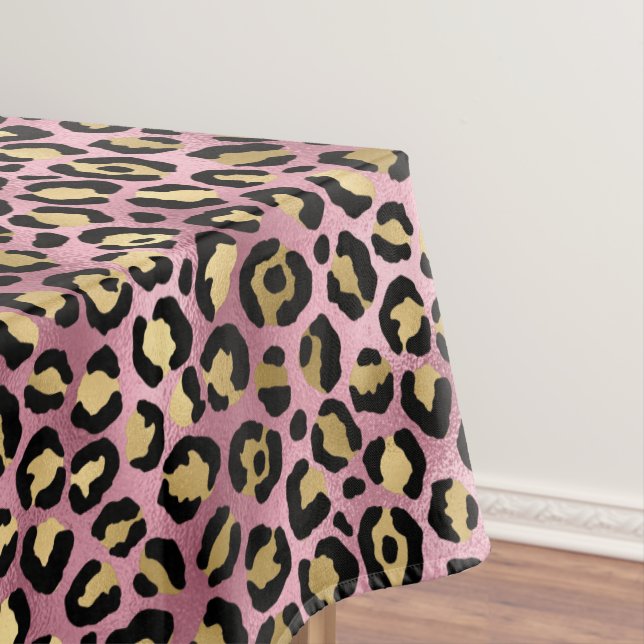 Nappe Série de design léopard rose et or 15 (In Situ)