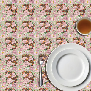 Nappe Serpent des blés vibrant Fleurs de pivoine roses V
