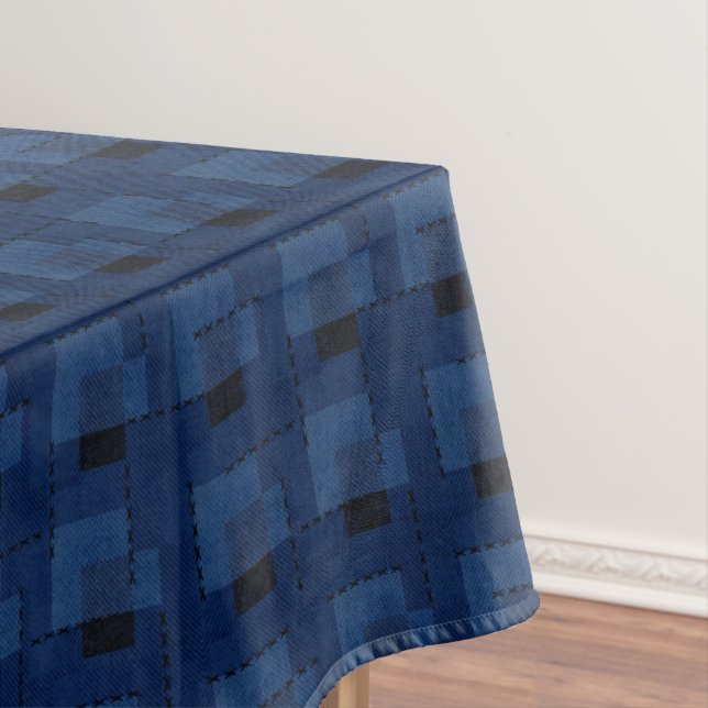 Nappe Serviettes géométriques texturées bleu foncé (In Situ)