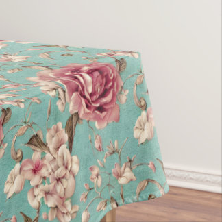 Nappe Shabby Chic Pink and White Florals on Teal