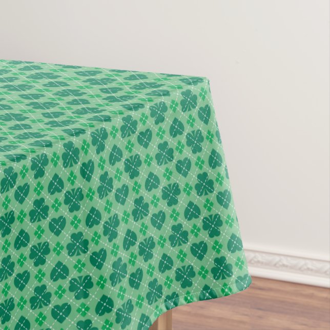 Nappe Shamrocks verts et Jacquards de coeur Motif (In Situ)
