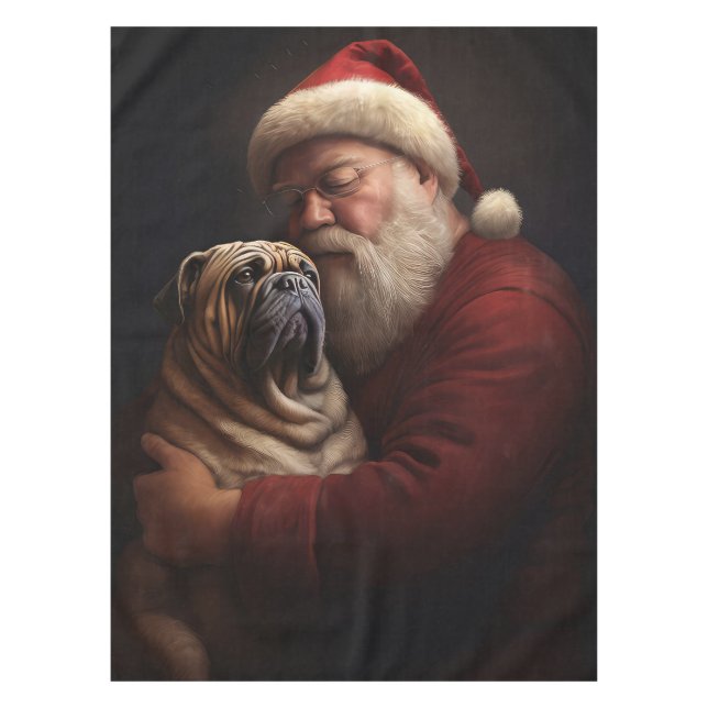 Nappe Shar Pei avec Noël Festif du Père Noël (Devant)