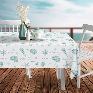 Nappe Shells Starfish Sun Fun Texte Turquoise ID918