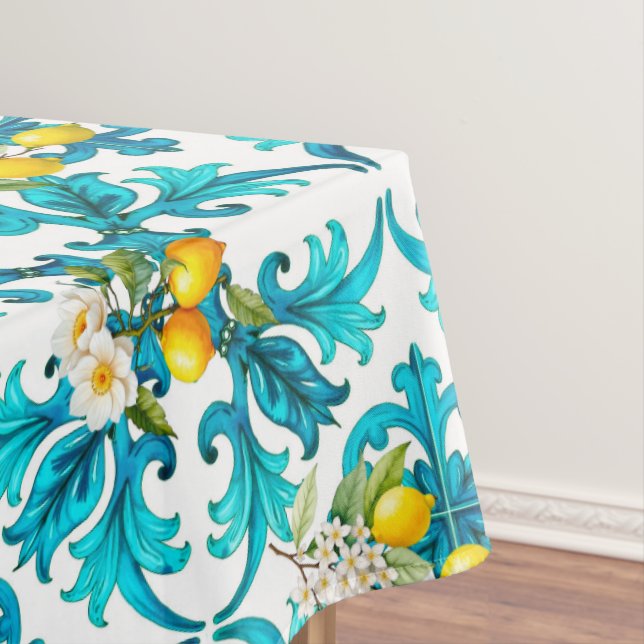 Nappe sicilien, été, citron, mosaïque, bleu, (In Situ)