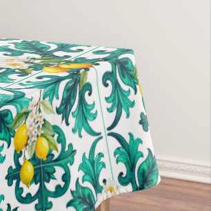 Nappe sicilien, été, citron, mosaïque, vert,