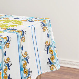 Nappe Sicilienne, style italien, majolica motif     