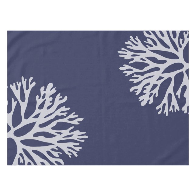 Nappe Silhouettes de corail de mer (DK. Bleu nautique) (Devant (Horizontal))