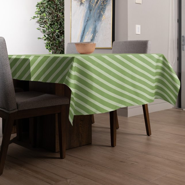 Nappe Simple minimaliste vert rayé Whimsamusant (Festive whimsy green striped simple tablecloth. )