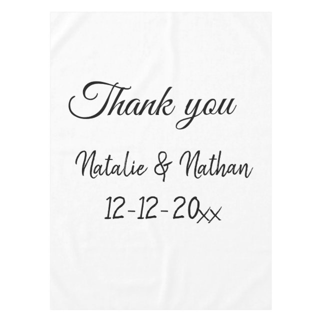 Nappe Simple remerciement minimal couple nom texte date  (Devant)