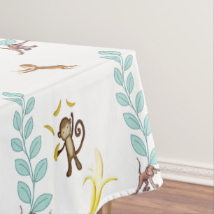 Nappe Singe Blanc Bananes Feuilles