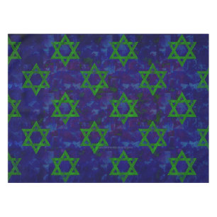 Nappe SlipperyJoe's Hanukkah rangées vertes Étoiles de D