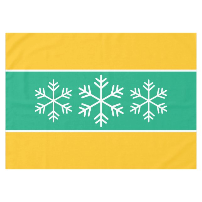 Nappe Snowflakes Alpine Bright Green Orange Strips (Devant (Horizontal))