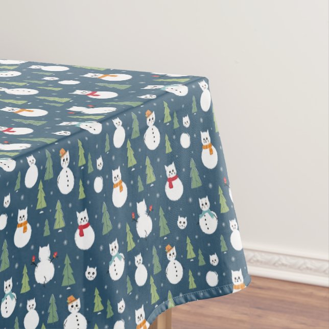 Nappe Snowman Cats Motif de vacances (In Situ)
