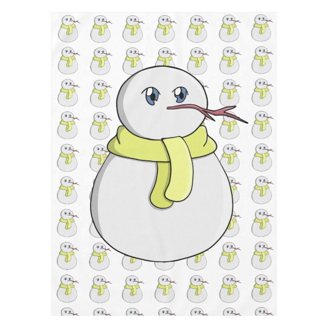 Nappe Snowman portant une écharpe jaune (Devant)