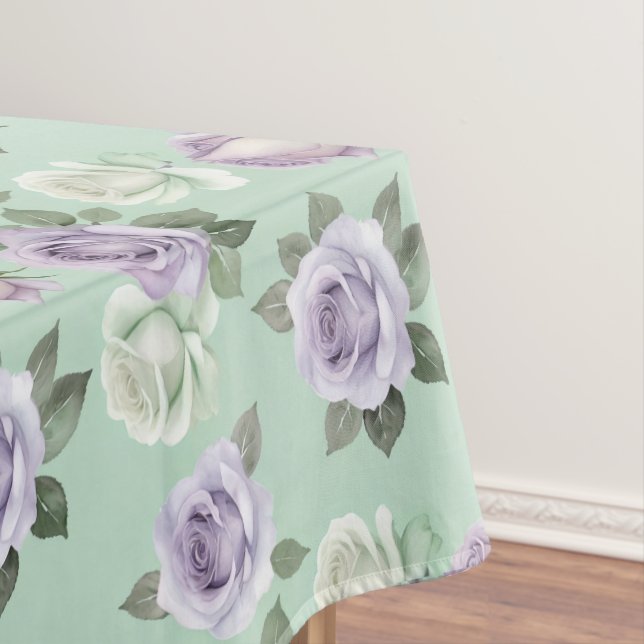 Nappe Soft Lilac And White Roses With Watercolor Effects (In Situ)