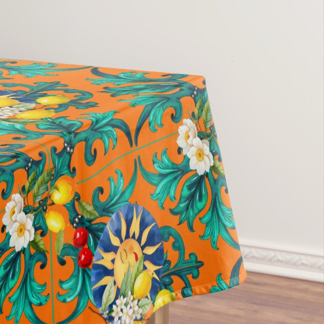 Nappe soleil sicilien, été, citron, mosaïque, bleu, (In Situ)