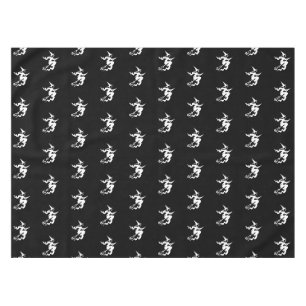 Nappe Sorcière d'Halloween motif noir et blanc