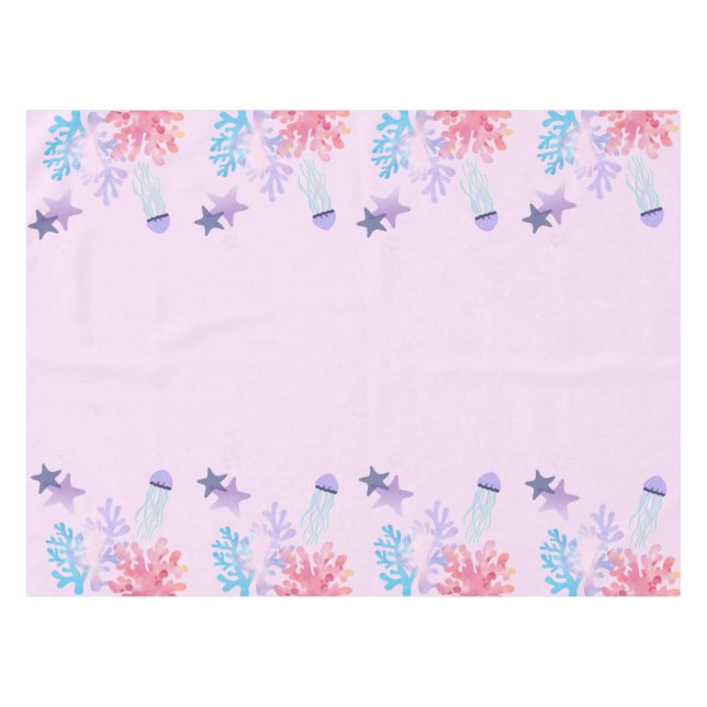 Nappe Sous l'Océan Rose et Violet Anniversaire (Devant (Horizontal))
