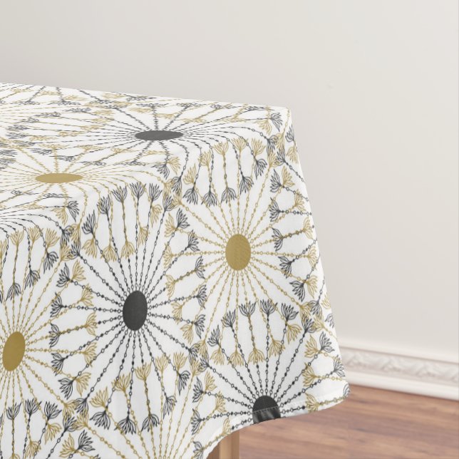 Nappe Spirales modernes en or et noir (In Situ)