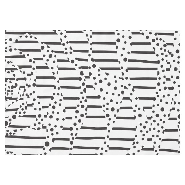 Nappe Spots et bandes 2 en noir et blanc (Devant (Horizontal))