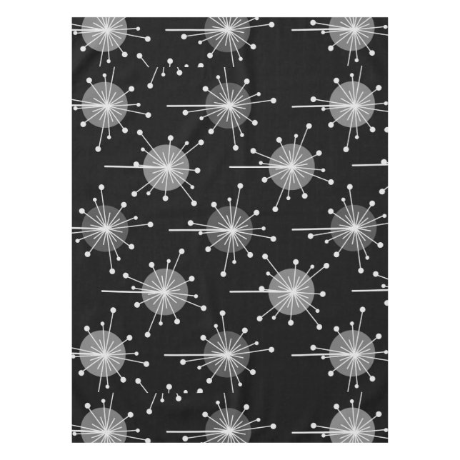 Nappe Spoutnik Starburst Fleurs Gris Noir (Devant)