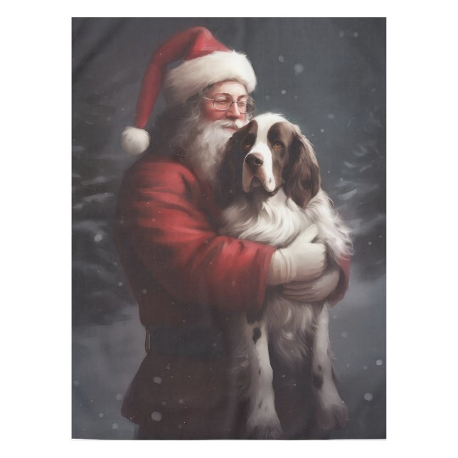 Nappe Springer Spaniel Père Noël Noël Festif (Devant)