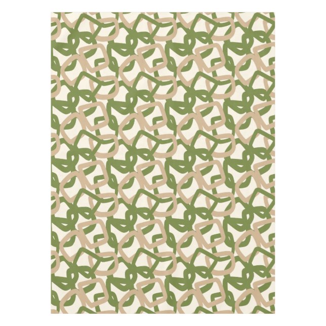 Nappe Square Tangle Olive Green Warm Taupe (Devant)