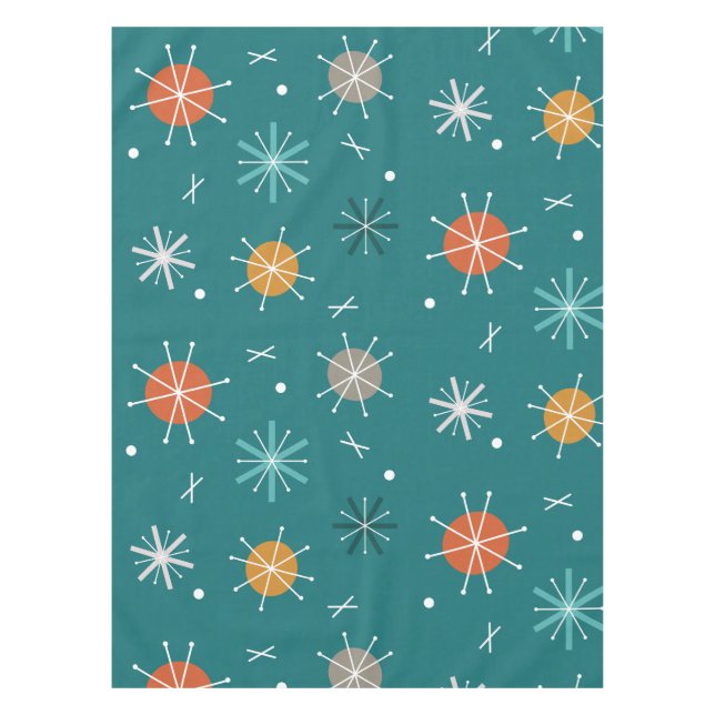 Nappe Starburts Rétro Planètes Atomique Turquoise (Devant)