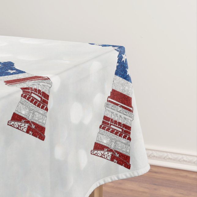 Nappe Statue de la Liberté 4 juillet Paillettes (In Situ)