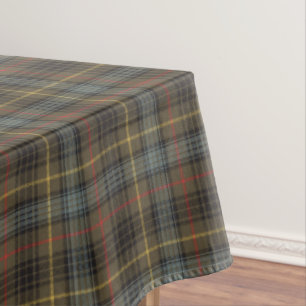 Nappe Stewart Chasse Patiné Tartan Plaid Motif