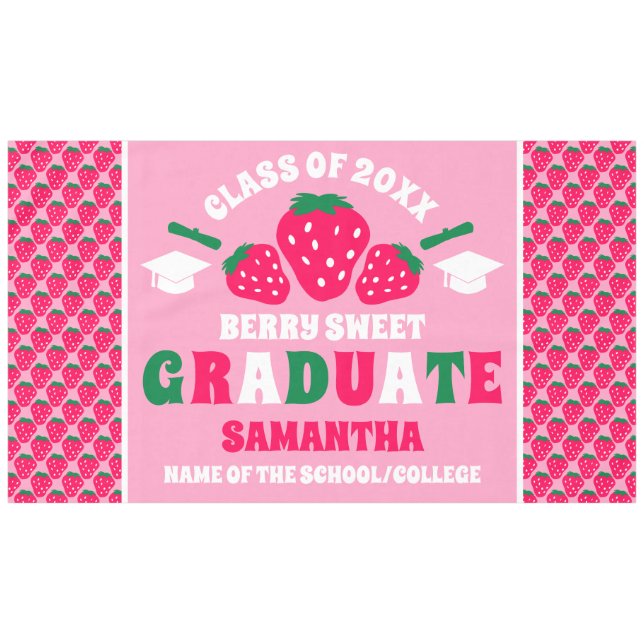 Nappe Strawberry Berry Sweet Graduation  (Devant (Horizontal))