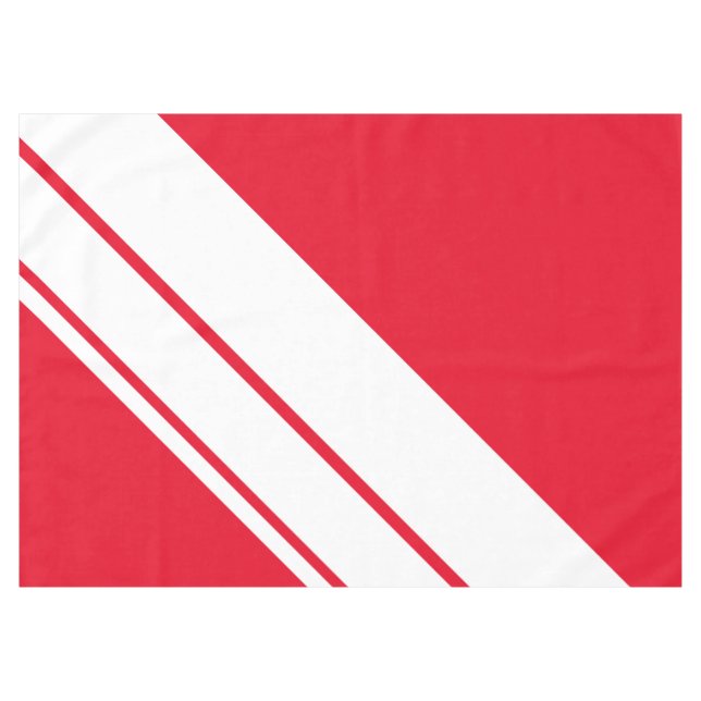 Nappe Stripes de course en diagonale rouge vif (Devant (Horizontal))
