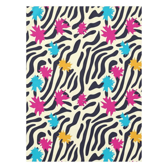 Nappe Stripes zébrées Abstraites avec pellicule de peint (Devant)