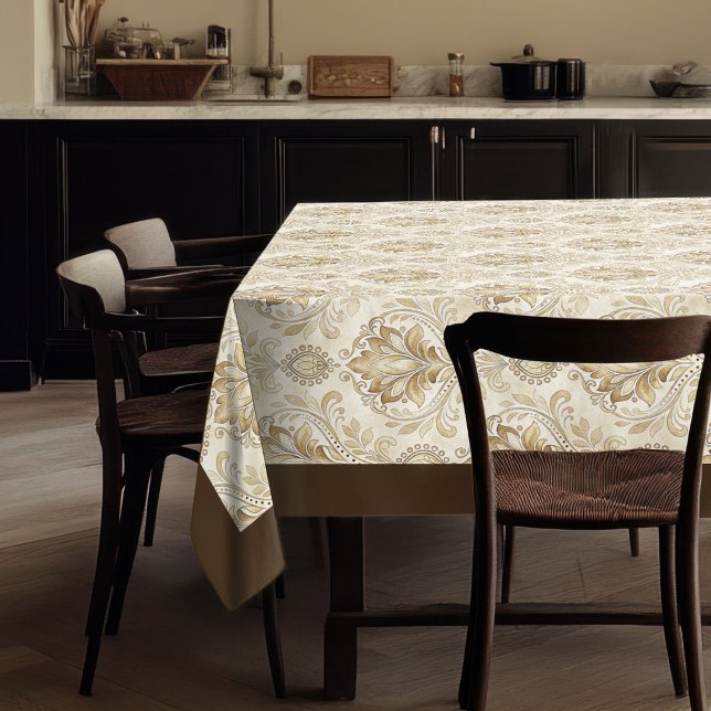 Nappe Style antique ivoire Damask Aquarelle douce Élégan (Antique Style Ivory Damask Soft Watercolor Elegant Tablecloth)