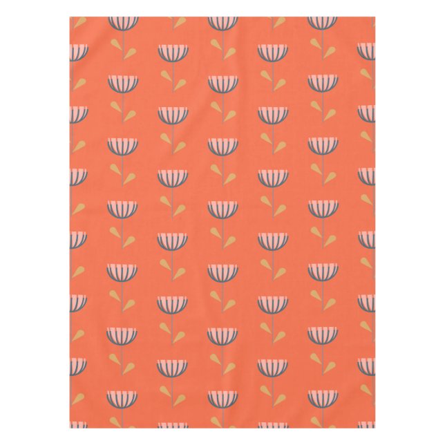 Nappe Style folklorique scandinave Fleur simple en orang (Devant)