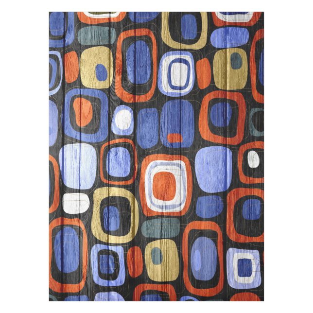 Nappe Style moderne Abstrait Pastel Bois (Devant)