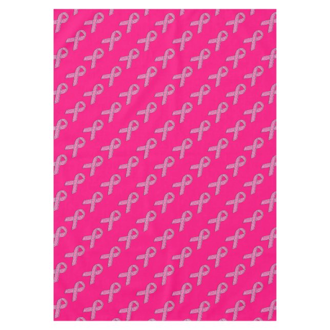 Nappe Style Pailleté Ruban Rose de Sensibilisation Fuchs (Devant)