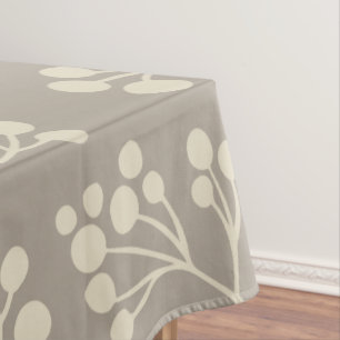 Nappe Style Taupe Floral Motif Moderne Ferme
