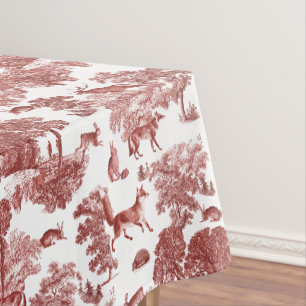 Nappe Stylo Red French Toile Fox Rabbit en forêt