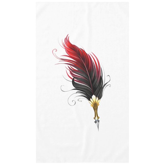 Nappe Stylo rouge en plumes avec nib or (Devant)