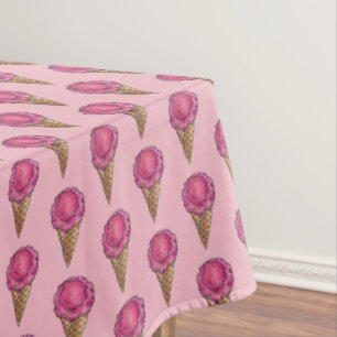 Nappe Sucre de fraise rose Cone Crème de glace Dessert N
