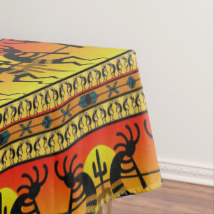 Nappe Sud-Ouest Kokopelli Motif Jaune Et Rouge
