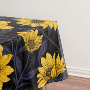 Nappe Sunroot, tournesol sauvage en jaune et bleu