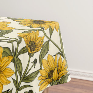Nappe Sunroot, tournesol sauvage sur blanc