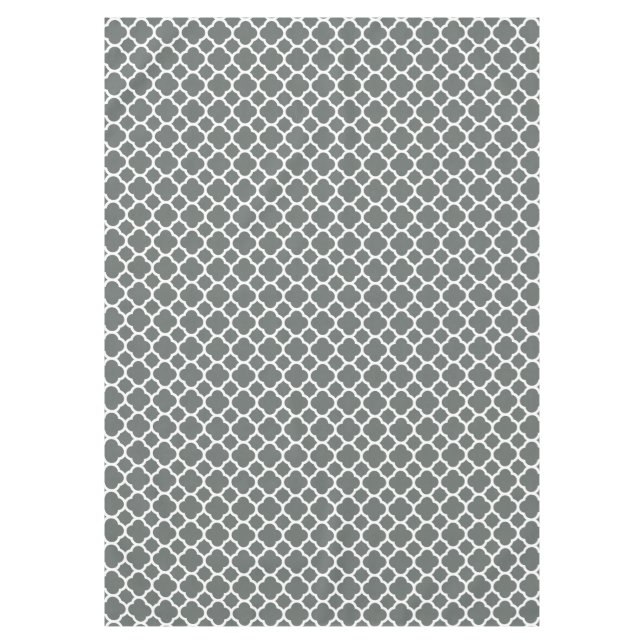 Nappe Superbe Motif de Quatrefoil gris et blanc (Devant)