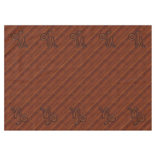 Nappe Symbole Capricorne moderne en Mahogany Style impri