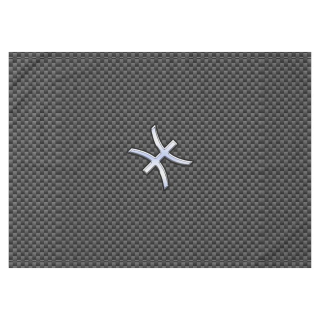 Nappe Symbole d'argent Zodiac Pisces Style de fibre de c (Devant (Horizontal))