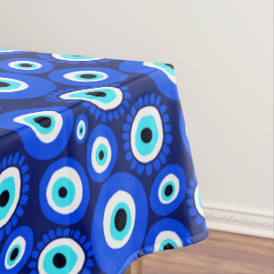 Nappe Symbole de charme Lucky OEil bleu blanc