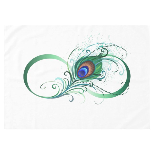 Nappe Symbole d'infini avec plume de paon (Devant (Horizontal))
