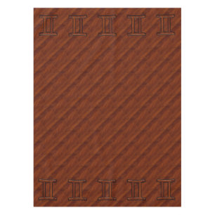 Nappe Symbole Gemini sur l'acajou Brown comme imprimé